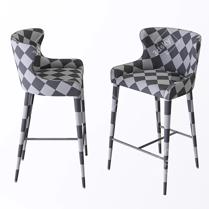 Modern Bar Chair with UNWRAP and Open Modifier Stack 3D model image 2