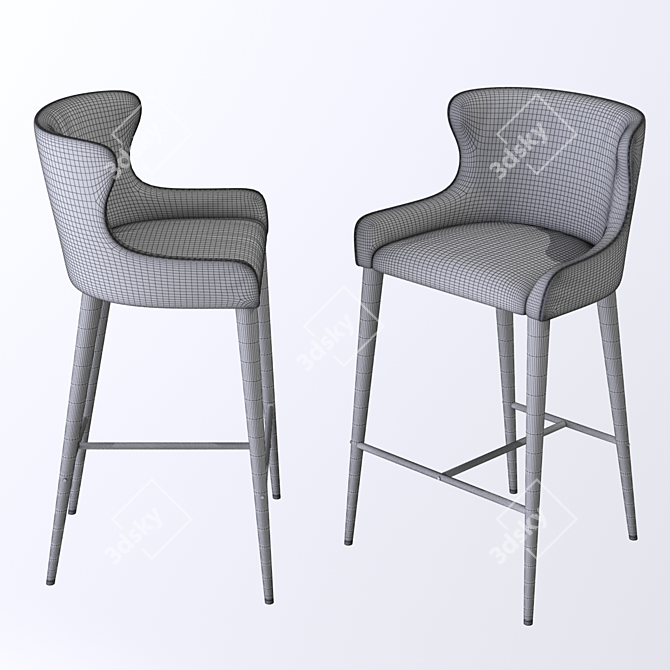 Modern Bar Chair with UNWRAP and Open Modifier Stack 3D model image 3