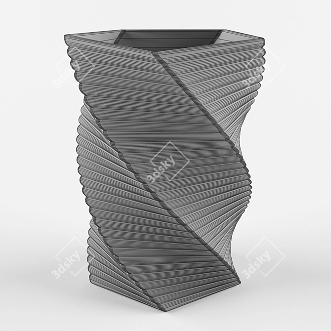  Twisted Ceramic Vase 3D model image 2