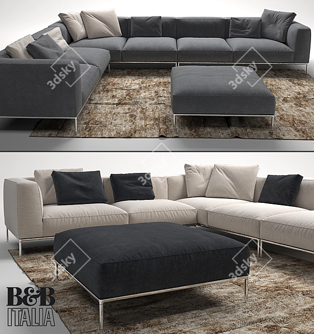 Modern Comfort: B&B Italia Frank Sofa 3D model image 2