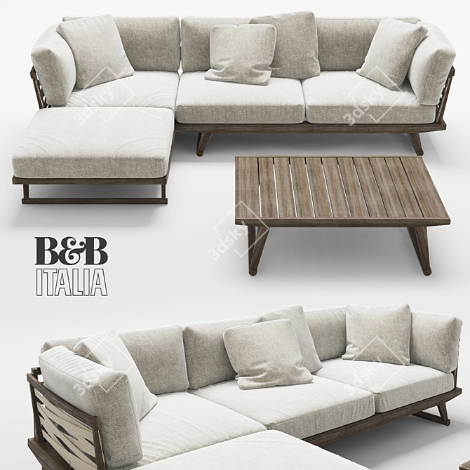 B&B Italia Gio: Elegant Sofa Table 3D model image 1