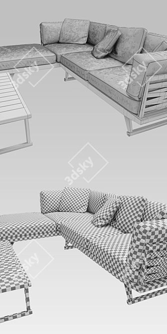 B&B Italia Gio: Elegant Sofa Table 3D model image 3