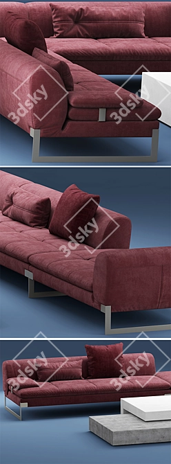 Elegant Baxter Viktor Leather Sofa 3D model image 2