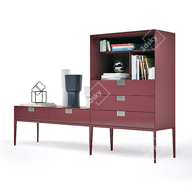 Elegant Italian Cabinet - ALCOR Storage 3D model image 2