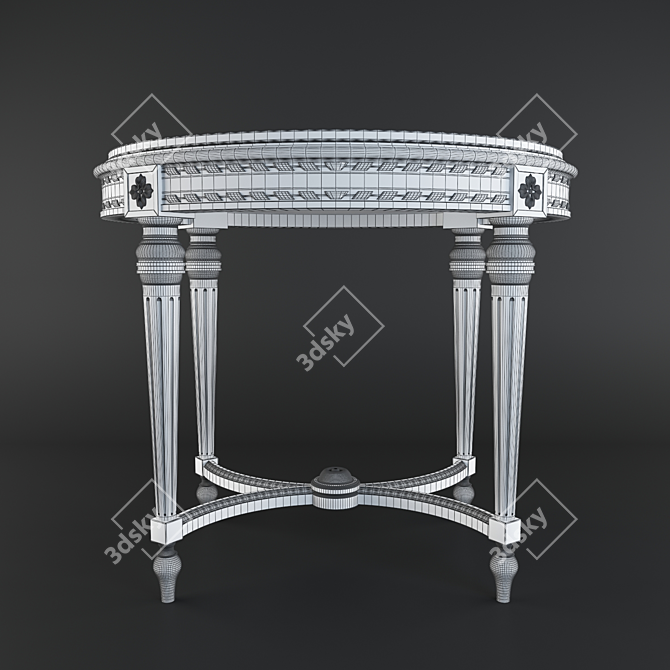 French Neoclassical Onyx Top End Table 3D model image 3