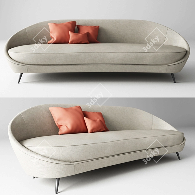 Vibieffe NIDO 650: Stylish & Comfy Sofa 3D model image 2