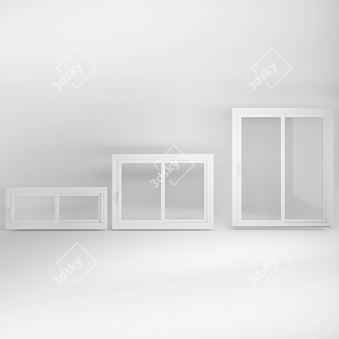 Premium PVC Windows: High-Quality & Ready to Render 3D model image 3