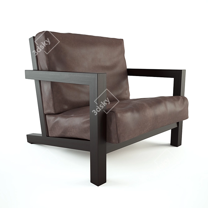 Laurameroni Maxima BD: Elegant and Practical Leather Armchair 3D model image 1