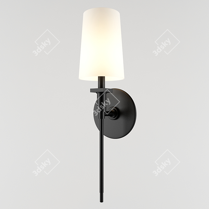 Elegant Crystal Torch Wall Sconce 3D model image 1