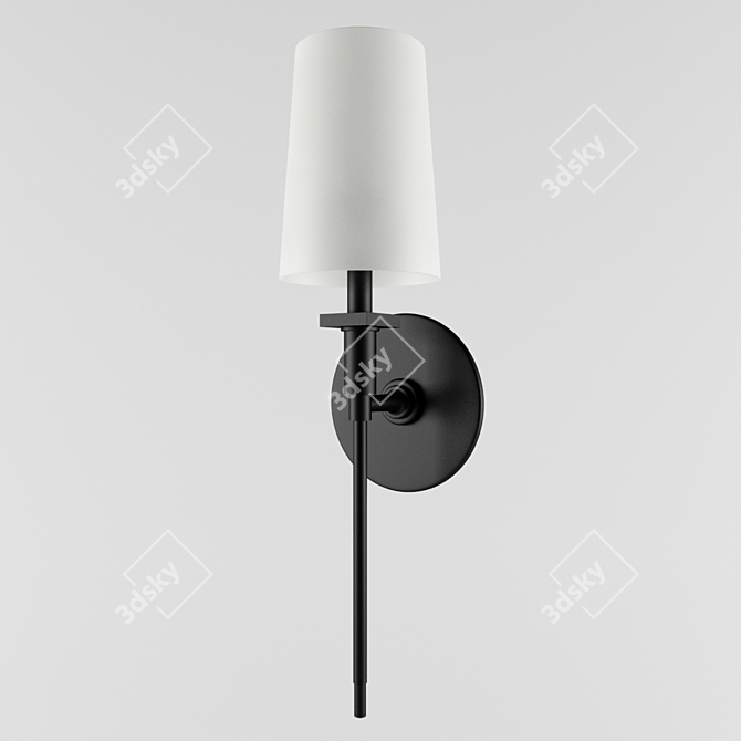 Elegant Crystal Torch Wall Sconce 3D model image 2