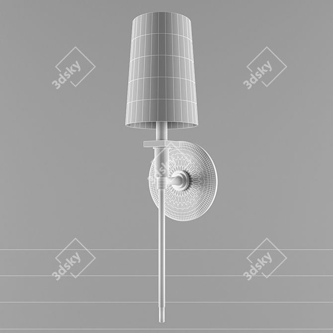 Elegant Crystal Torch Wall Sconce 3D model image 3