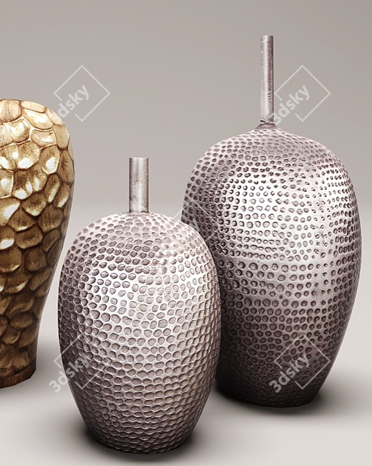 Elegant Metal Vases Collection: Howard Elliott 3D model image 2