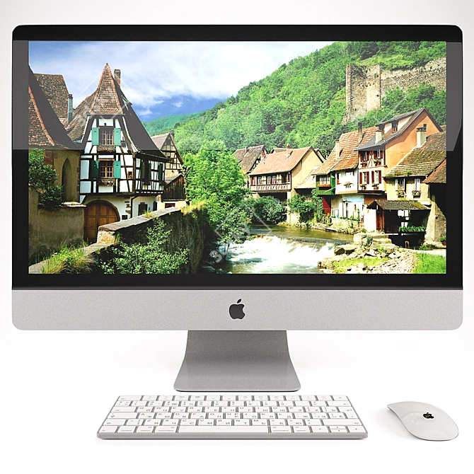 Sleek Apple iMAC 27" Bundle 3D model image 1