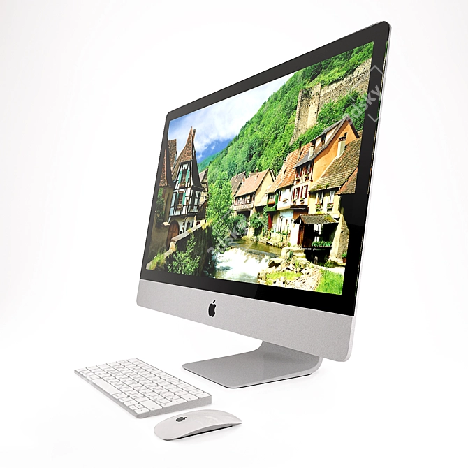 Sleek Apple iMAC 27" Bundle 3D model image 2