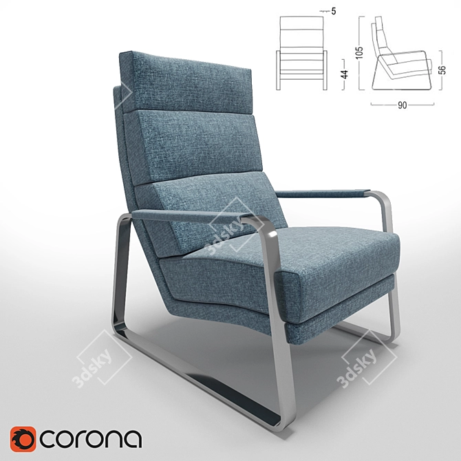Modern Comfort: Linteloo Kone Chair 3D model image 1