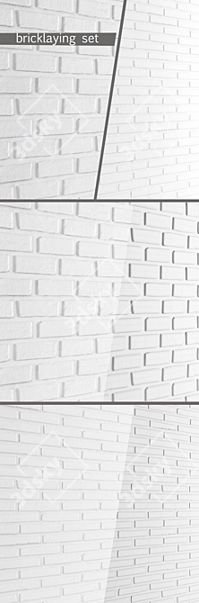 Contemporary White Brick Tiles 3D model image 2