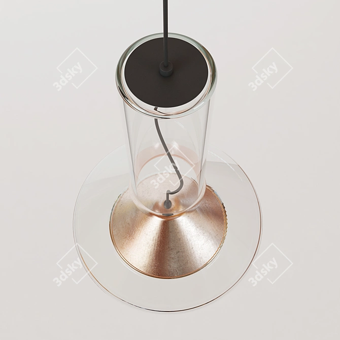 Elegant Glass Whistle Pendant 3D model image 2