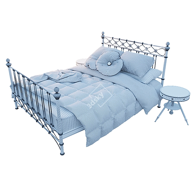 Zenith Metal Minimalist Bed 3D model image 3