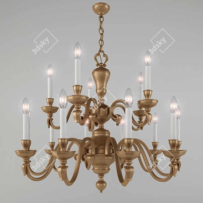 Minka Lavery Brass Chandelier 3D model image 1