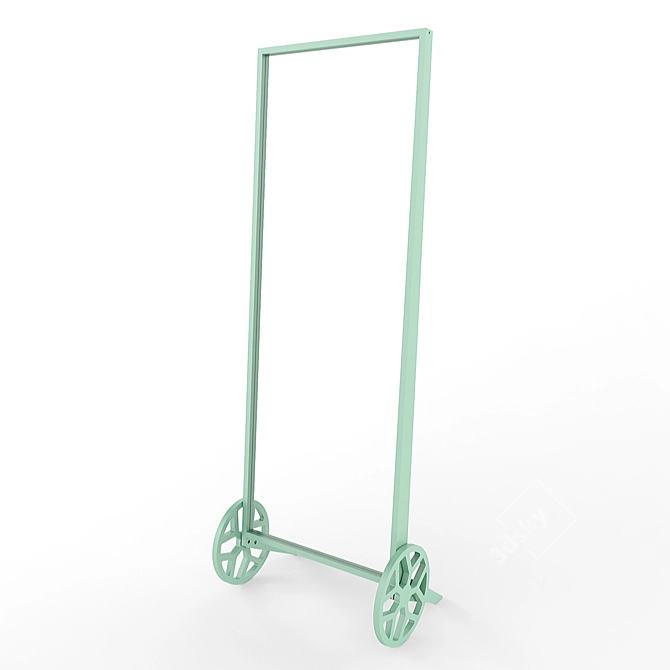 Portable Mirrored Floor Stand 3D model image 1