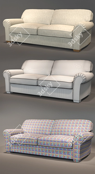 Silver RoyBosh Sofa - Stylish and Spacious 3D model image 2