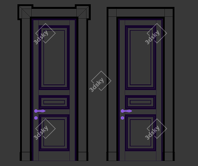 Custom Classic Door, 900x2700mm 3D model image 3