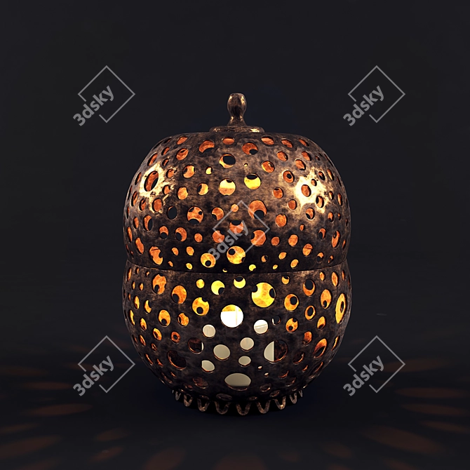 Elegant Copper Desk Night Light 3D model image 2