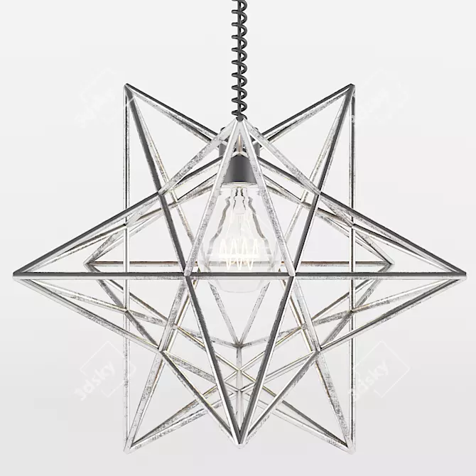 Starry Metal Pendant 3D model image 1