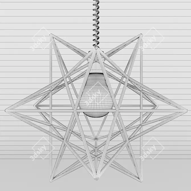 Starry Metal Pendant 3D model image 2