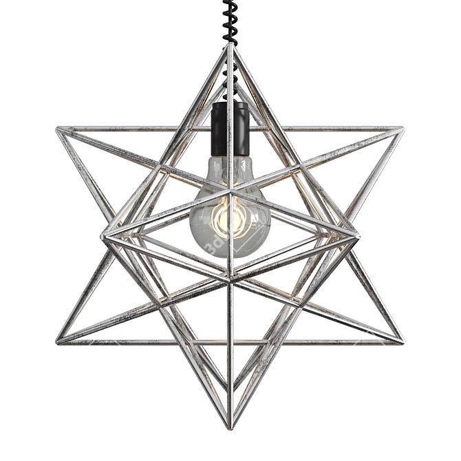 Starry Metal Pendant 3D model image 3