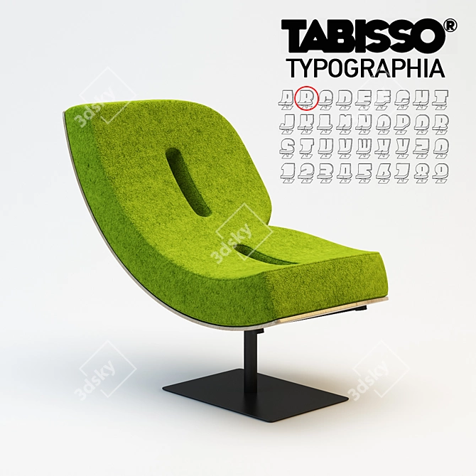 Tabisso Typography Chair 3D model image 1