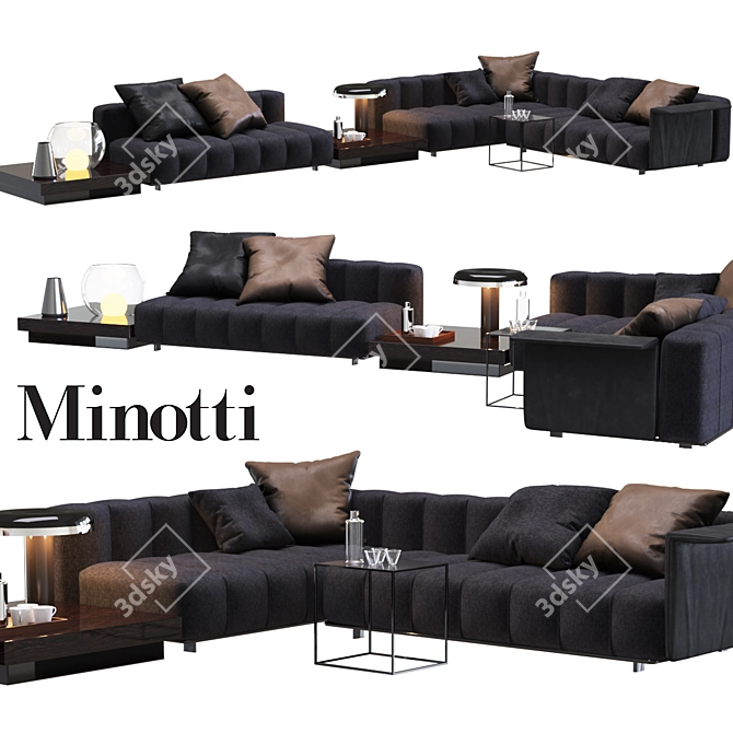 Luxury Minotti Freeman Sofa 3D model image 1