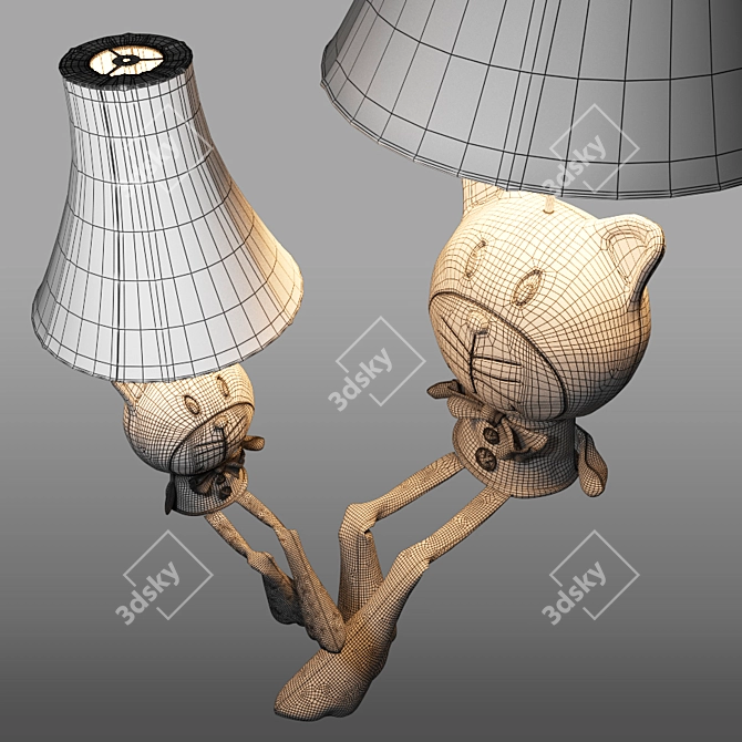 Kitty Kids Lamp: Adorable Cat Head 3D model image 3