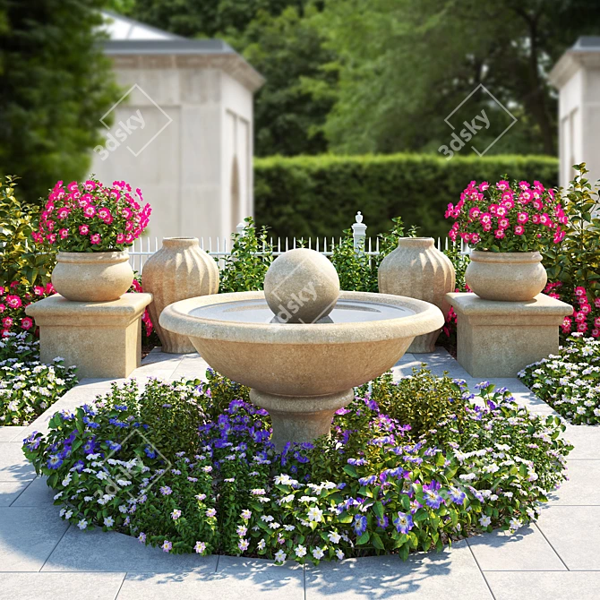 Floral Oasis 3D Model 3D model image 1