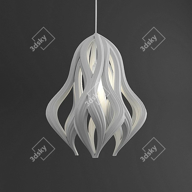 Title: 3D Printed Plastic Onion Lamp 3D model image 1