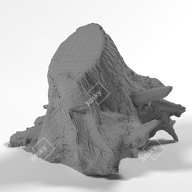 Vibrant Vray Displacement Stump 3D model image 3