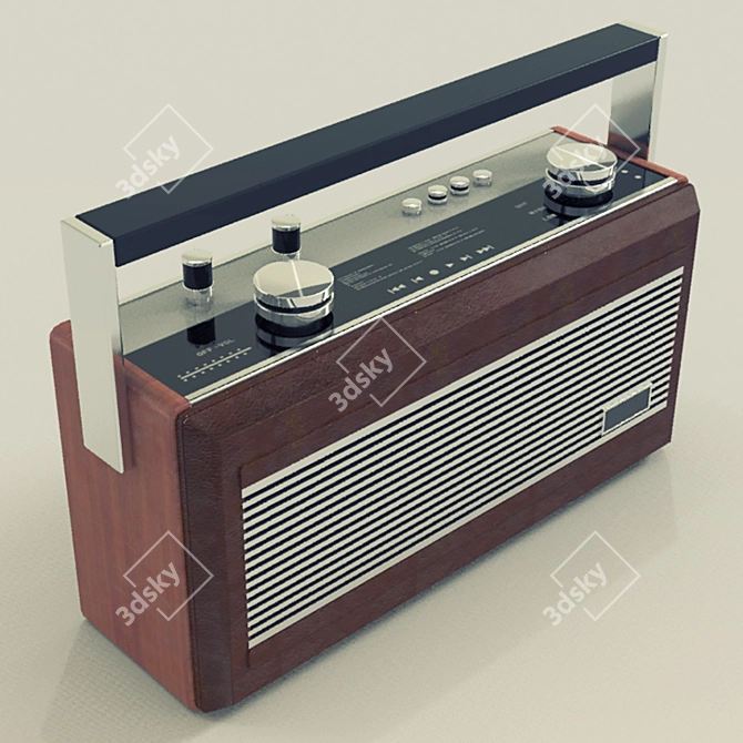 Teak Leather Radio: Roberts R900 3D model image 1