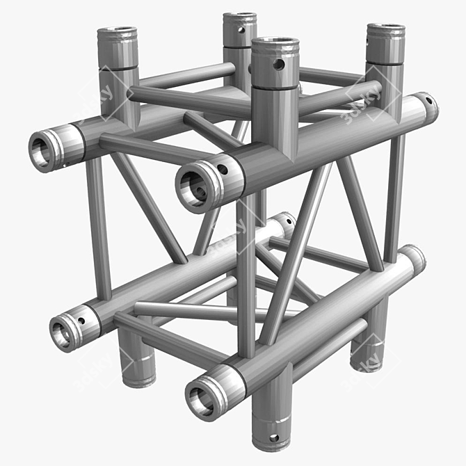 Modular Square Truss Junction 3D model image 1