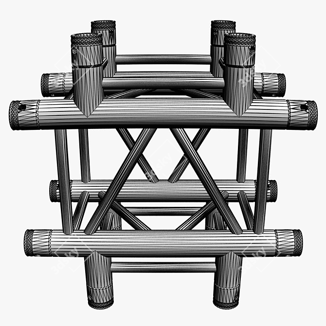 Modular Square Truss Junction 3D model image 3