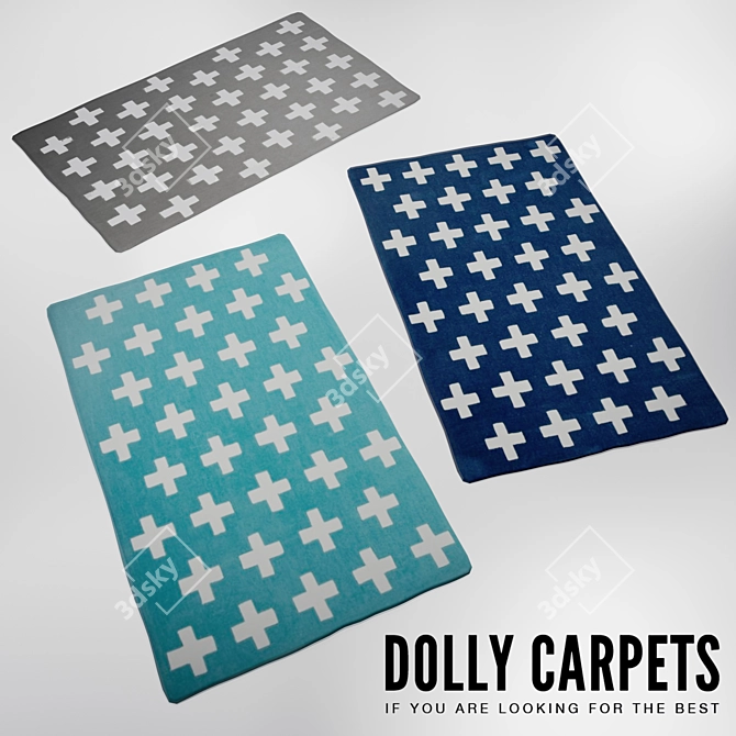 Turquoise Cross Rug: Stylish and Luxurious 3D model image 1