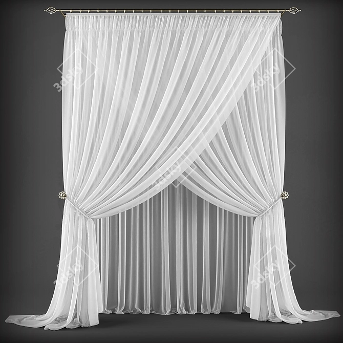 Classic Elegance: Timeless Curtains 3D model image 1