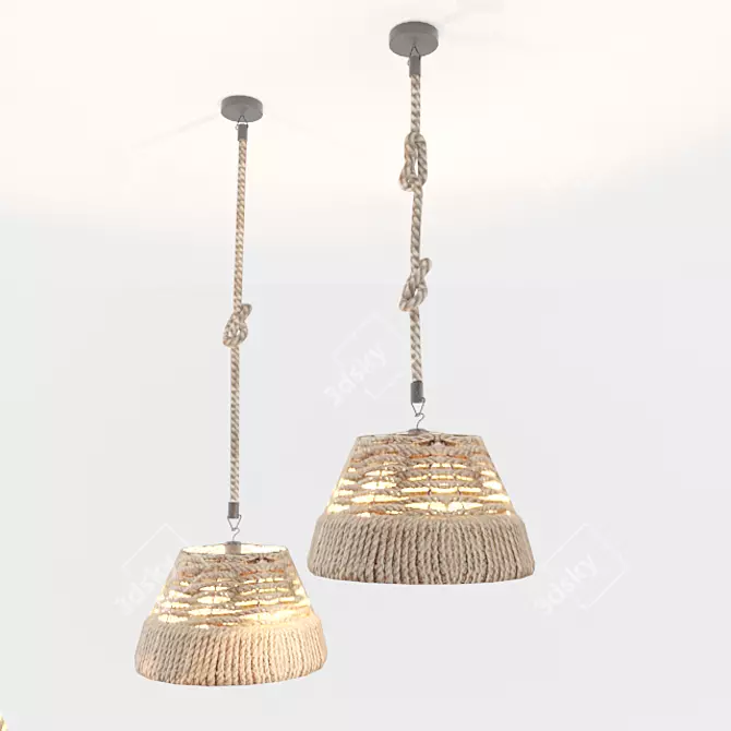 Woven Pendant Light 3D model image 1