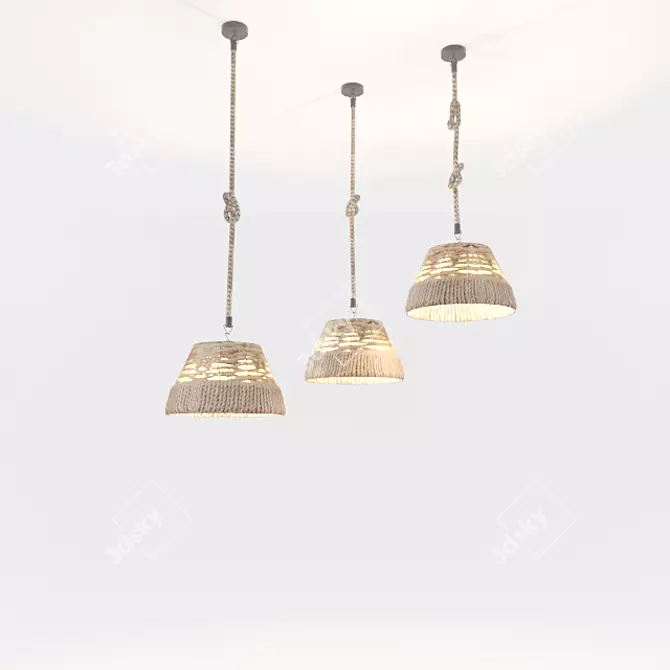 Woven Pendant Light 3D model image 2