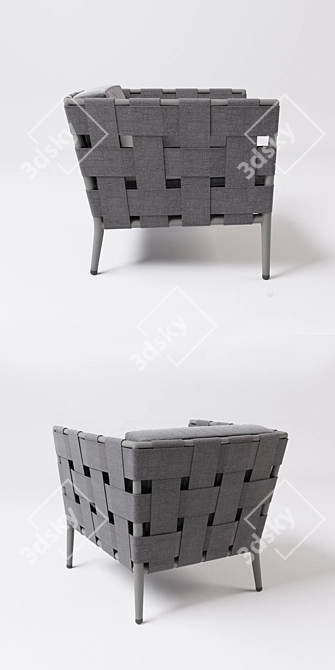 Sleek Cane Line Conic Armchair 3D model image 2