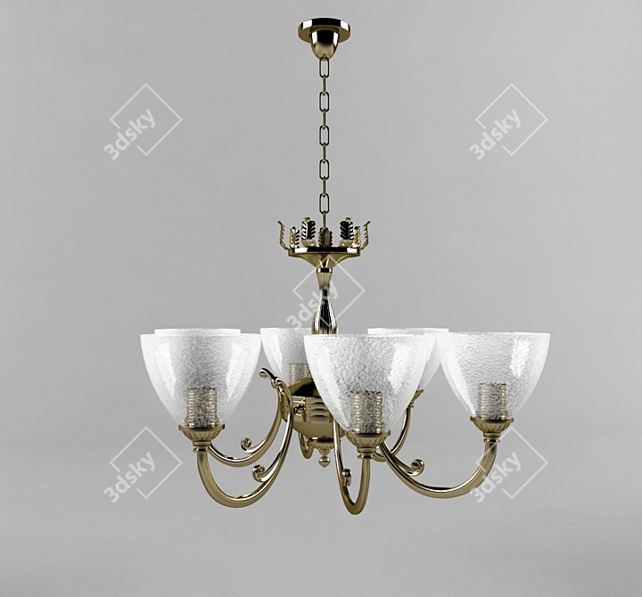 Amanda Glass Chandelier 3D model image 1