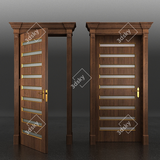 Beech Wood Door - Authentic 3D model image 1