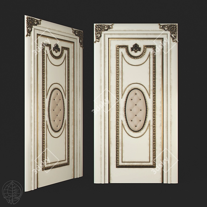 Elegant Custom-Made Classical Door 3D model image 1