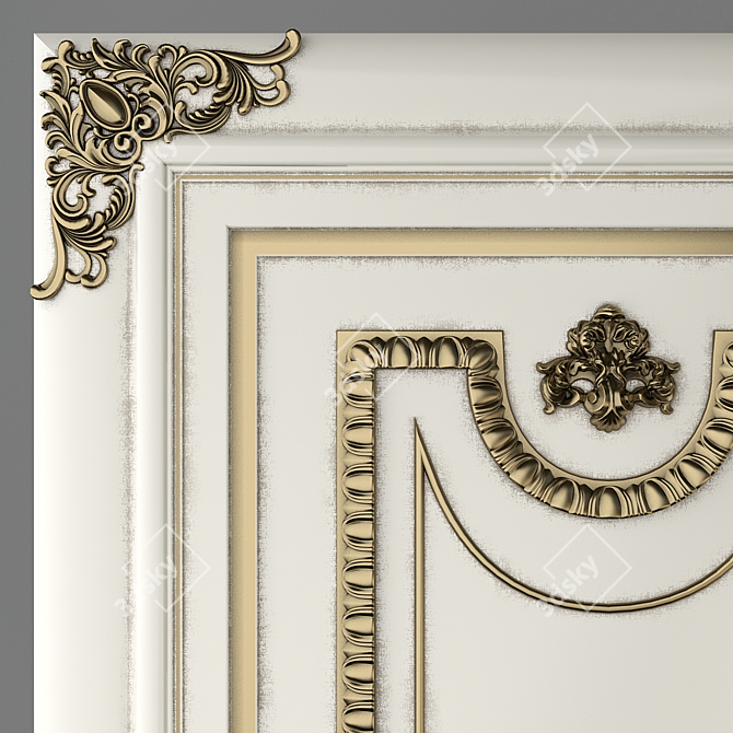 Elegant Custom-Made Classical Door 3D model image 2
