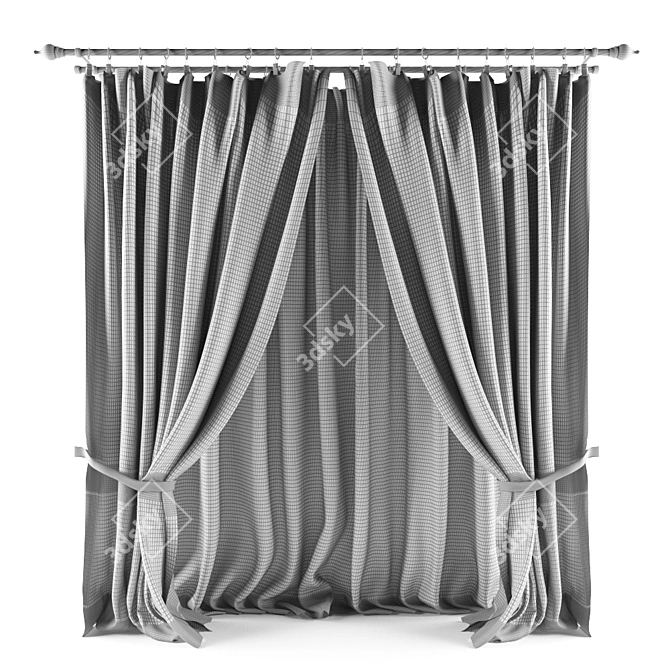 Cashmere Curtain: Aladdin Rod + 4 Color Textures 3D model image 3