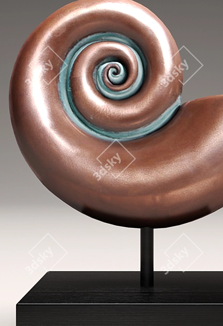 Bronze Nautilus Shell Decor 3D model image 3